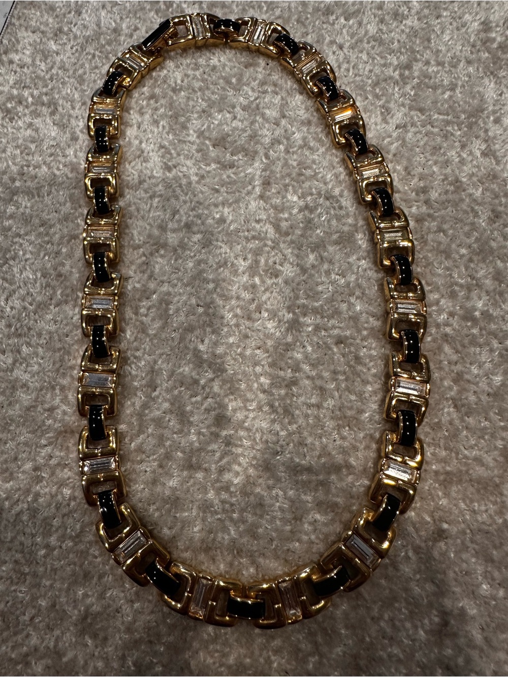 Gold and Black Link Necklace - Elegant Women’s Jewelry